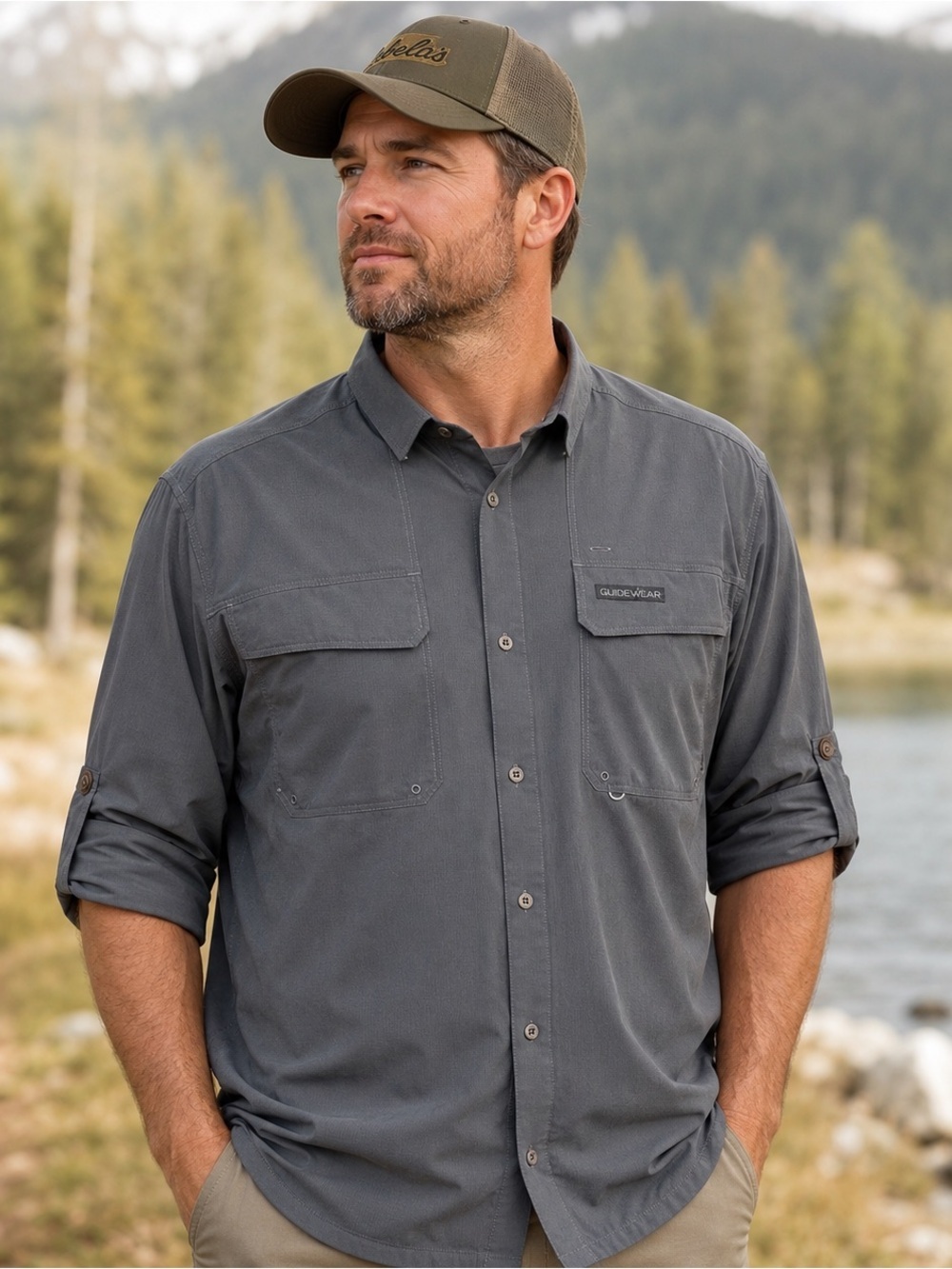 Cabela’s Guidewear Men’s 3XL Outdoor Button Down Vented Long Shirt UPF Fishing